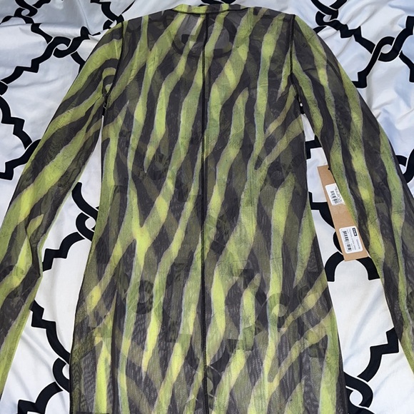 Ksubi Black & Yellow Mesh Mini Dress - Picture 2 of 4